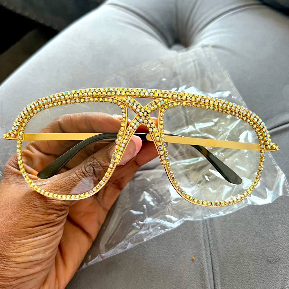 Gold bling glasses
